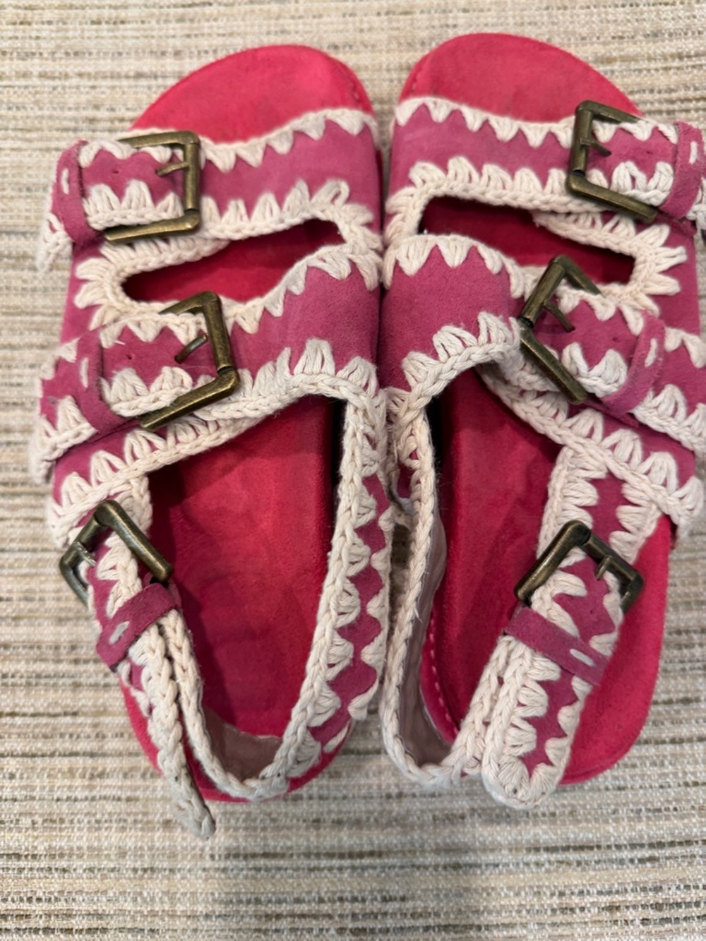 Mou Pink Suede Buckle Sandals Sz 39 - Picture 8 of 12